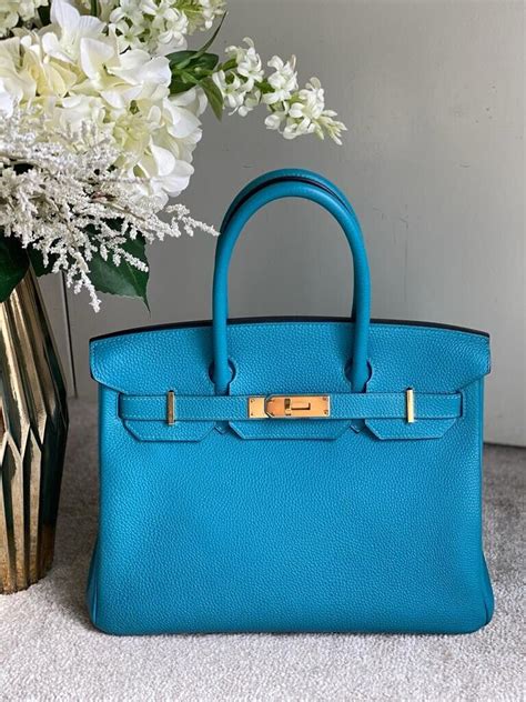 hermes birkin turquoise|HERMES Togo Birkin 30 Turquoise 1084722 .